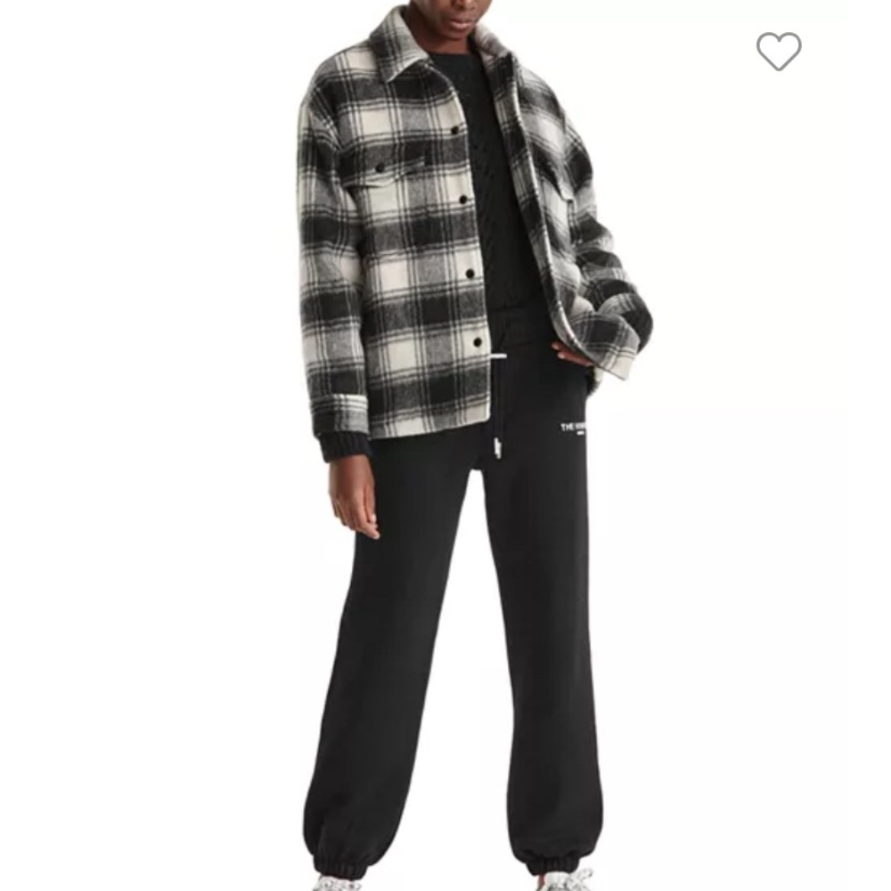 The Kooples Black & White Plaid Utility Oversized Jacket Size Small or 34